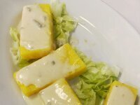 Polenta Croccante con Fonduta di Gorgonzola